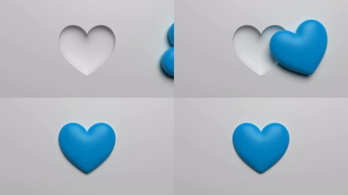 抽象父亲节概念，白色背景为蓝色心形