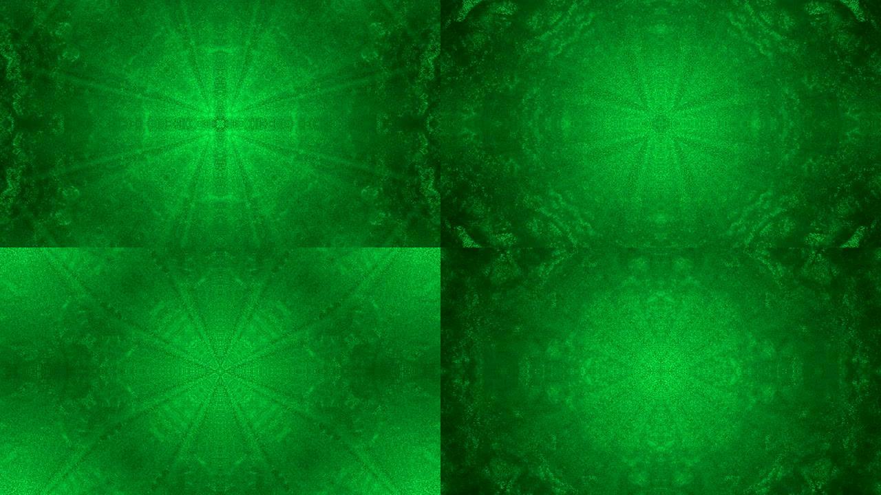 3d抽象绿色万花筒。