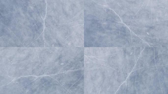 蓝色碎冰特写，自然背景，鸟瞰图。