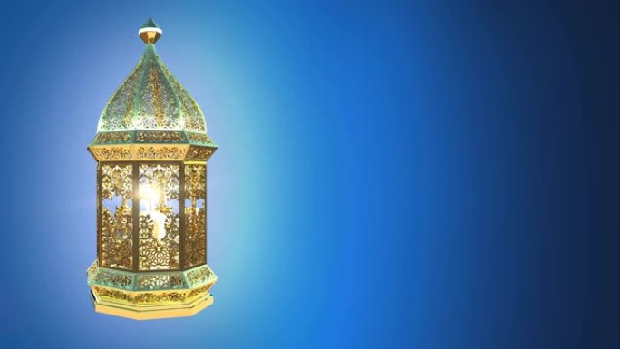 斋月，伊斯兰灯笼缓慢地循环转动。