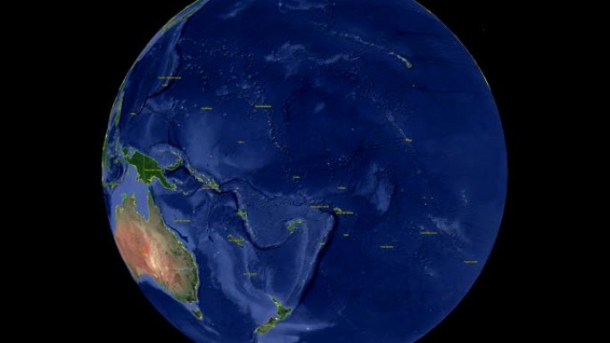 所罗门群岛的旗帜。三维地球在空间-缩放在所罗门群岛外