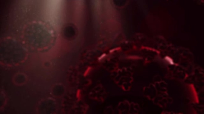 漂浮在血管周围的新型冠状病毒肺炎分子概念