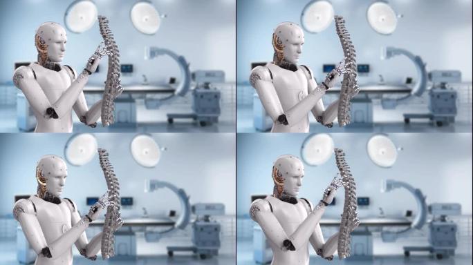 带假肢脊柱的机器人