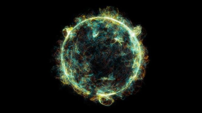 太阳太阳耀斑粒子日冕物质抛射，抽象粒子背景与损坏的点球。
