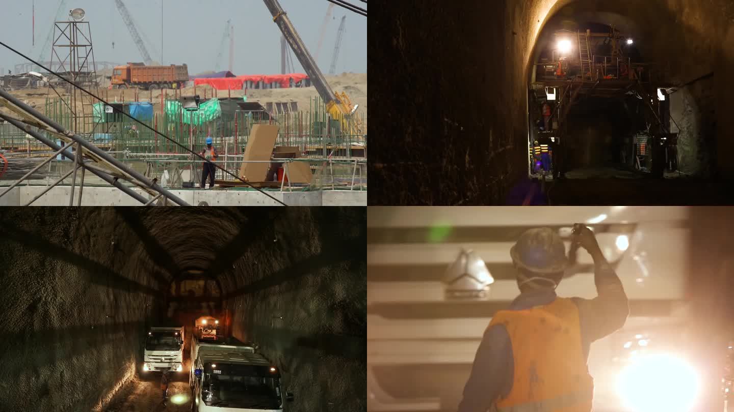 铁路工程 两个工人在工作 一群人在绑钢筋