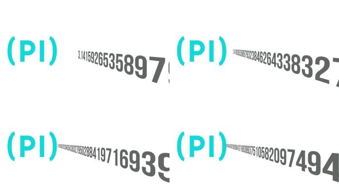 数字Pi动画。数字在屏幕上移动