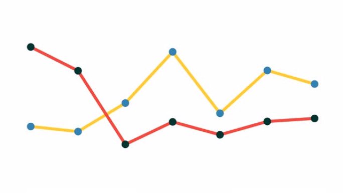 没有轴的线图。成长图表业务概念。动画为您的演示。