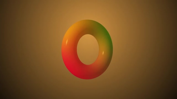彩色圆环在屏幕中心旋转。