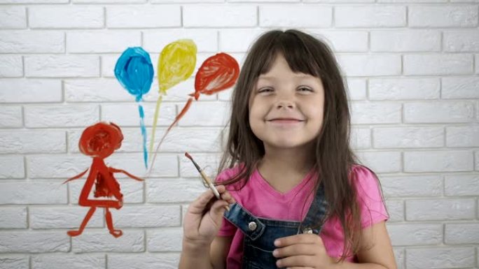快乐的儿童绘画。