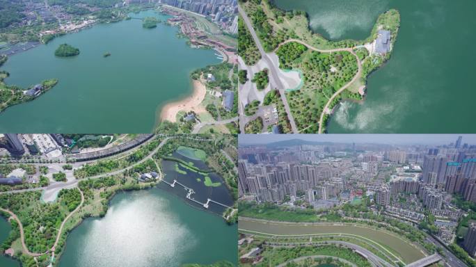 5.4K长沙西湖公园航拍空镜