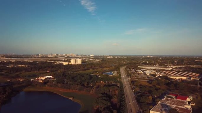 佛罗里达州中西部棕榈滩2021年1月的空中场景