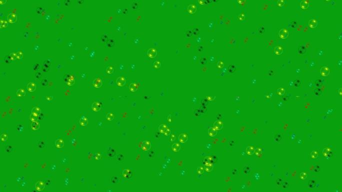 飞舞七彩泡泡绿屏运动图形