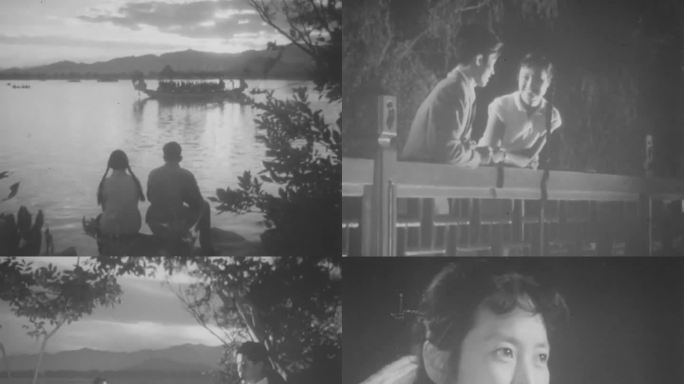 青年 男女 情侣 划船赏月 颐和园