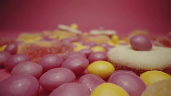 五颜六色的糖果微距摄影向前推进宣传素材