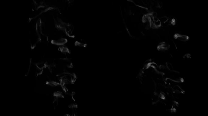 黑色背景上的烟雾环，用于复合模式-屏幕