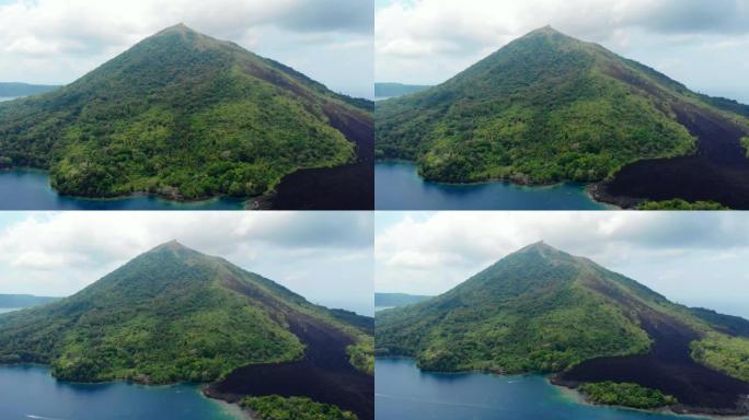 空中: 飞越印度尼西亚的班达群岛活火山马鲁古