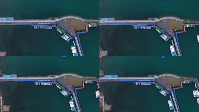 秦海湖附近码头的实时/鸟瞰图