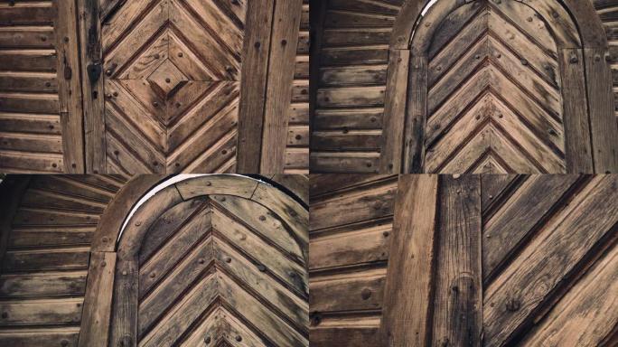 老式木门。复古背景特写。