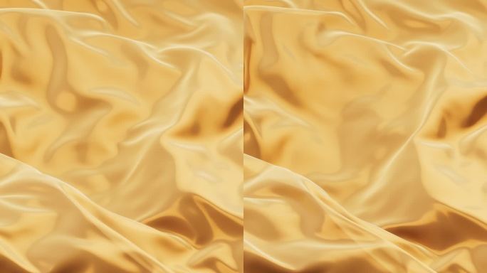 流动飘舞的金色布料3D渲染