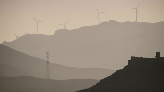 山区风力发电机发电场