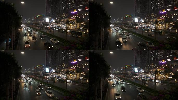 夜幕下的城市交通