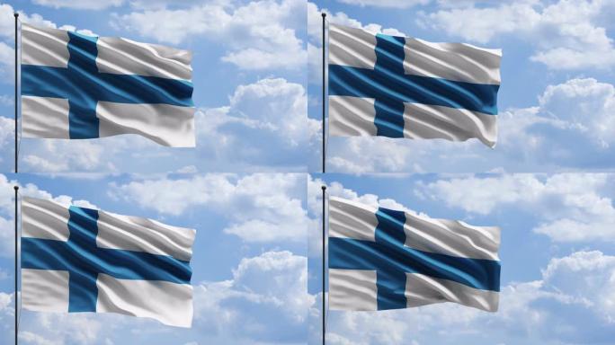 芬兰旗在风的概念