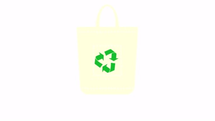 带有回收符号的可重复使用的袋子。有机环保袋。环保。对塑料袋说不，用有机袋。零浪费。回收符号。4k视频