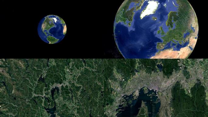 太空中的3d地球-奥斯陆外层的变焦