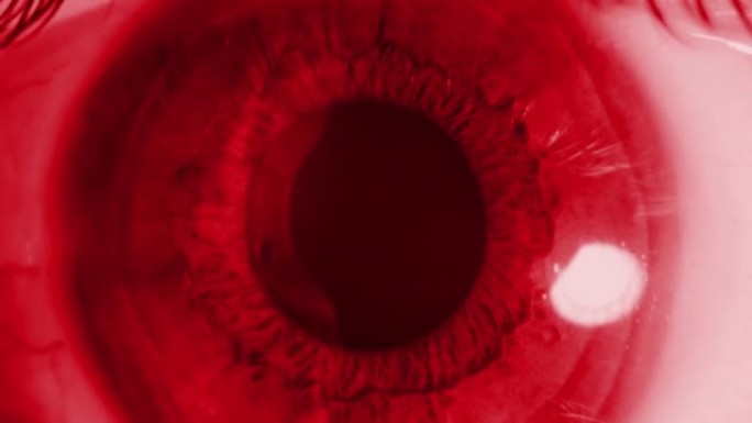 人眼虹膜的纹理。红色调色。