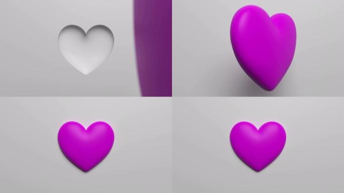 紫色抽象心形概念背景