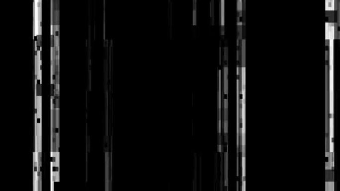 黑白数字信号毛刺失真位移图vfx，无缝循环镜头