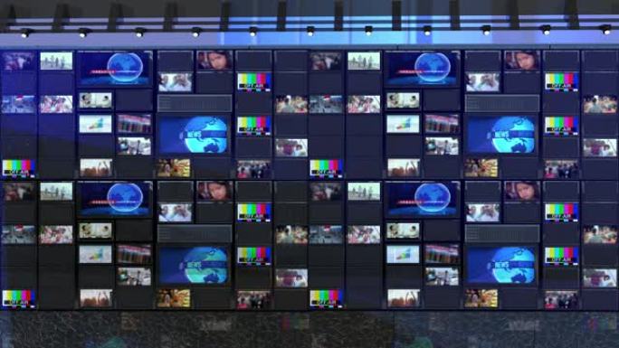 电视墙，循环视频，二手新闻工作室背景循环