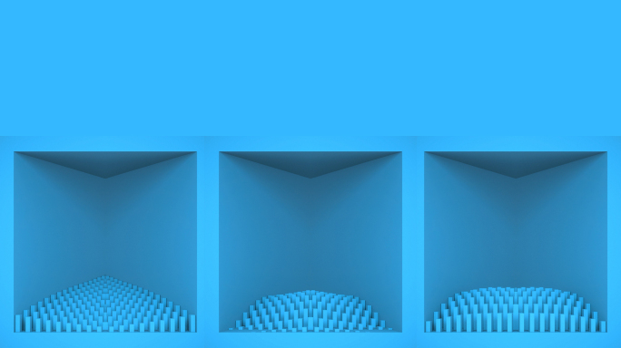 【裸眼3D】天蓝立体条形艺术方形折角空间