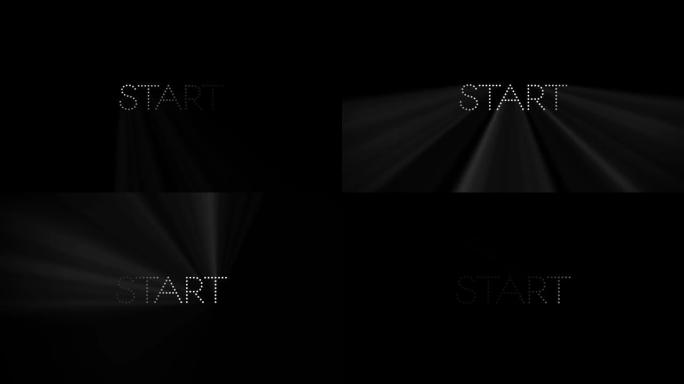 复合模式屏幕的黑色背景上的文本开始