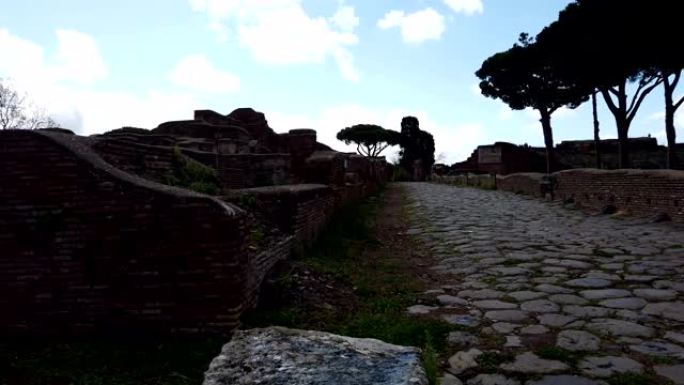 罗马帝国街景在Ostia Antica-罗马