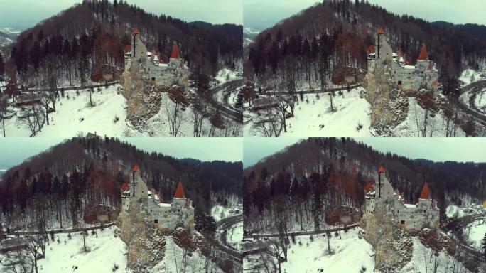 布兰城堡鸟瞰图，TRANSILVANIA，罗马尼亚，德拉库拉的城堡