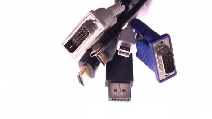 多个计算机视频连接器VGA DVI HDMI显示端口usb-c多莉镜头