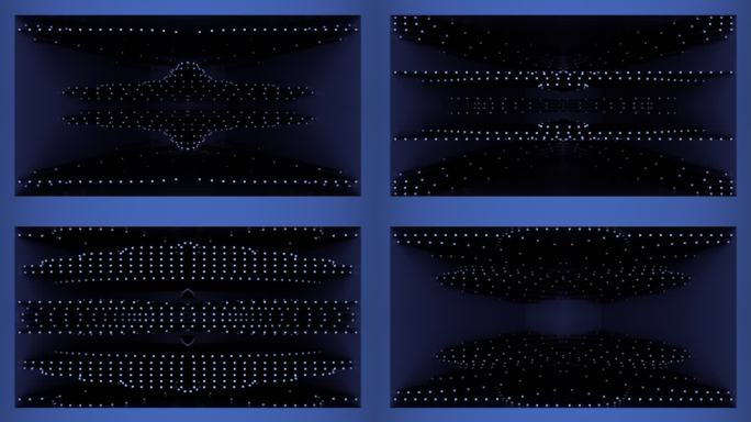 【裸眼3D】蓝色高端律动方点矩阵裸眼空间