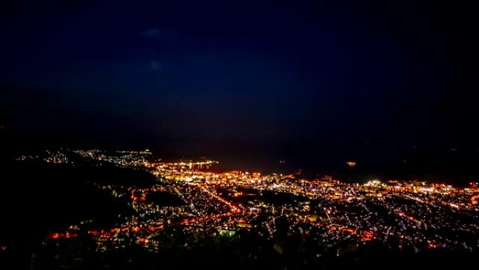 日本北海道小樽市夜景。