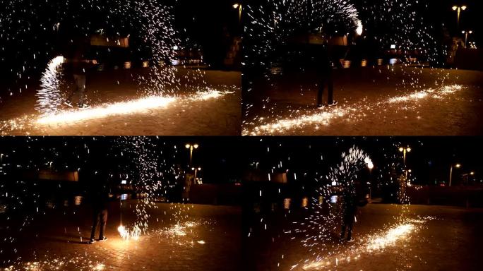 Fire show艺术家团体，惊人的超级慢动作视频