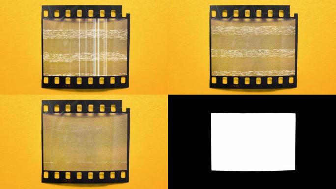 空35毫米胶片带真正的VHS缺陷噪音和伪影，旧磁带的毛刺，135胶片材料上的黑屏