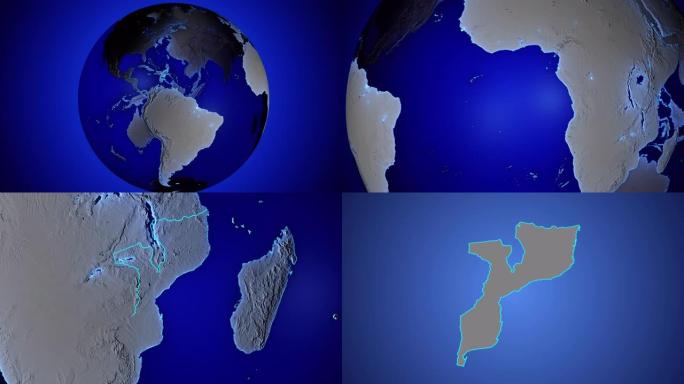 地球与莫桑比克边界透明