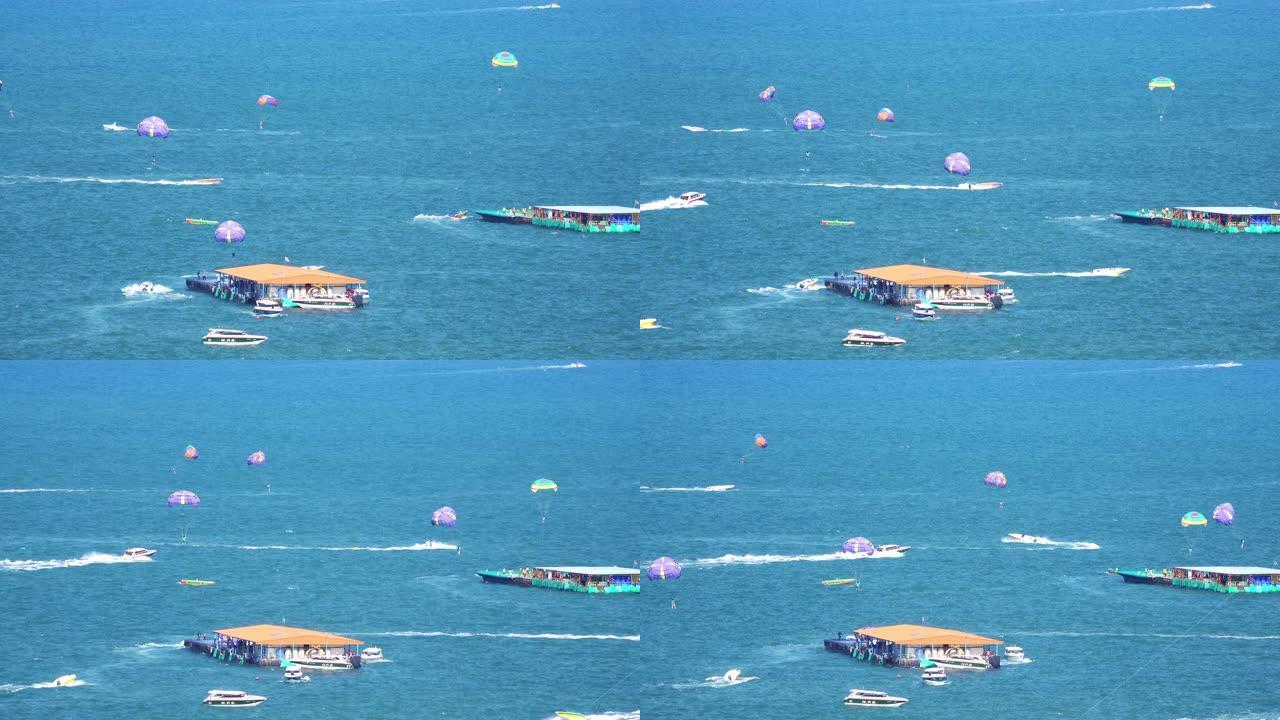 泰国芭堤雅海滩的水上活动