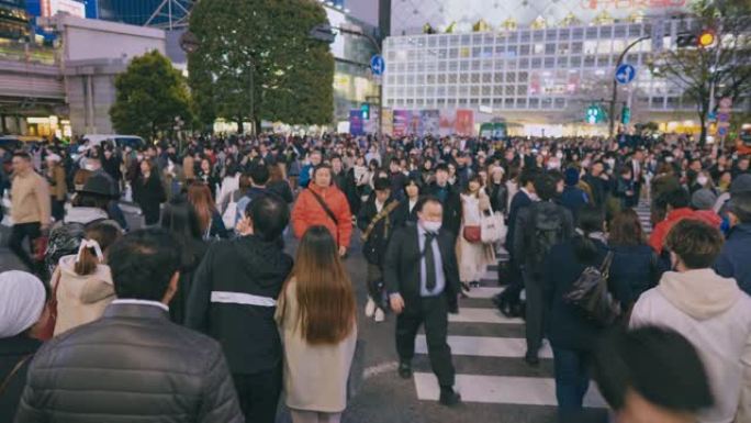 东京涩谷城市行人交通