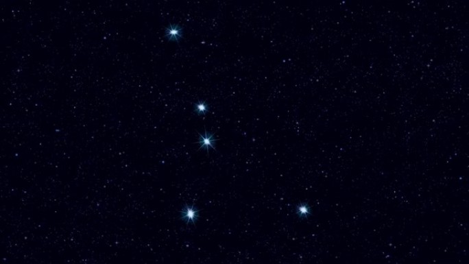 巨蟹座星座，逐渐用恒星和轮廓缩放旋转图像