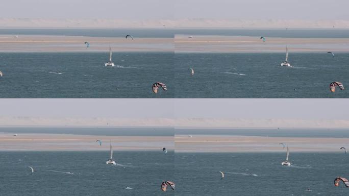 水上运动活动与船帆船全景