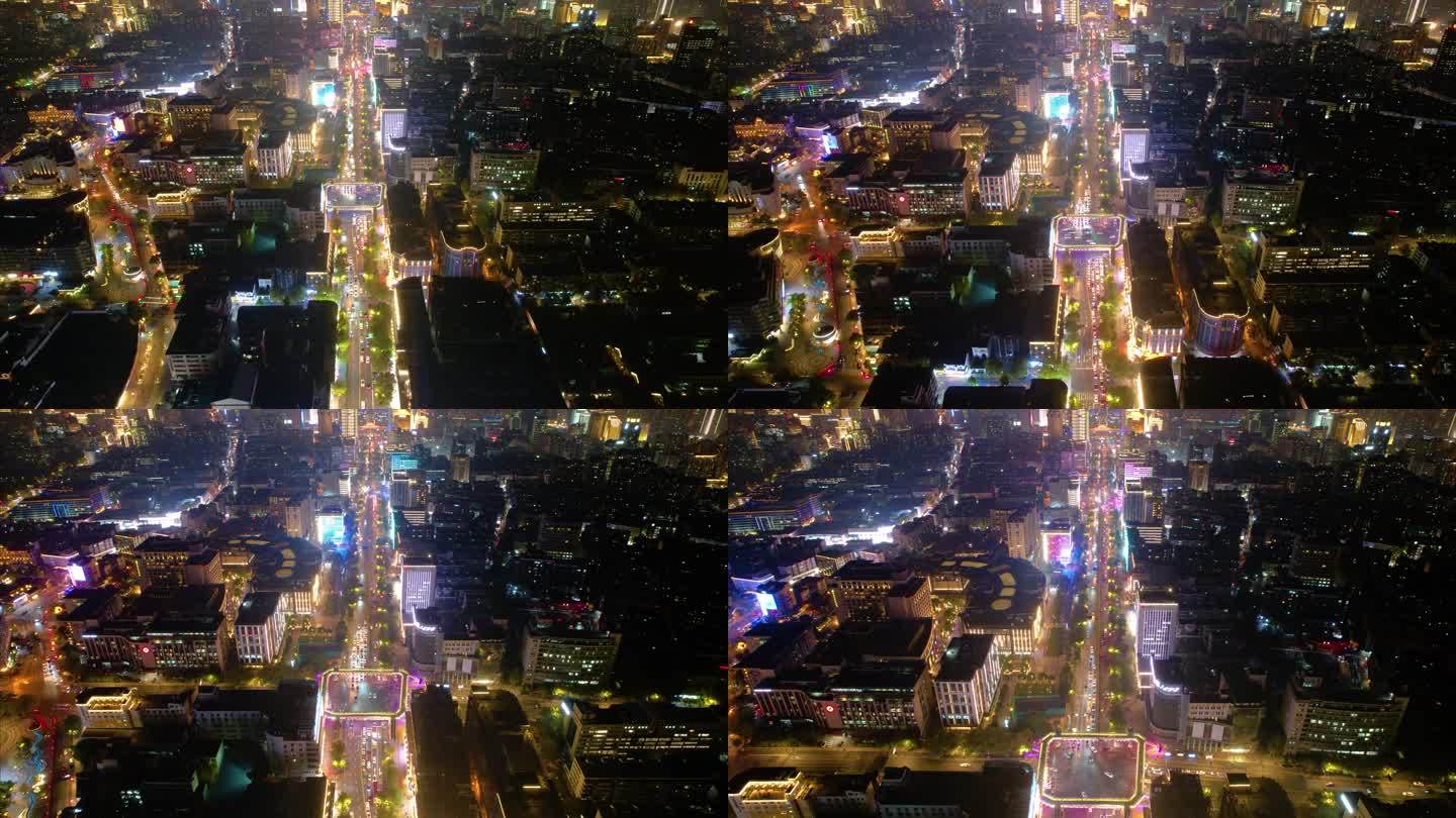 杭州西湖龙翔桥夜景车流延时摄影