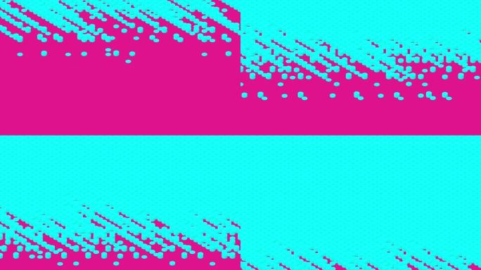 圆筒盒3D虚拟等距洗牌波形，区块链技术概念设计插图粉红色背景动画4K上的蓝色，带复制空间