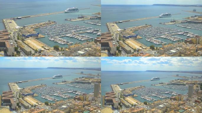 西班牙阿利坎特 (Alicante) 的zoom离开港口的时间流逝