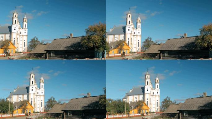 白俄罗斯维捷布斯克州卢日基。晴天的圣迈克尔·大天使教堂。